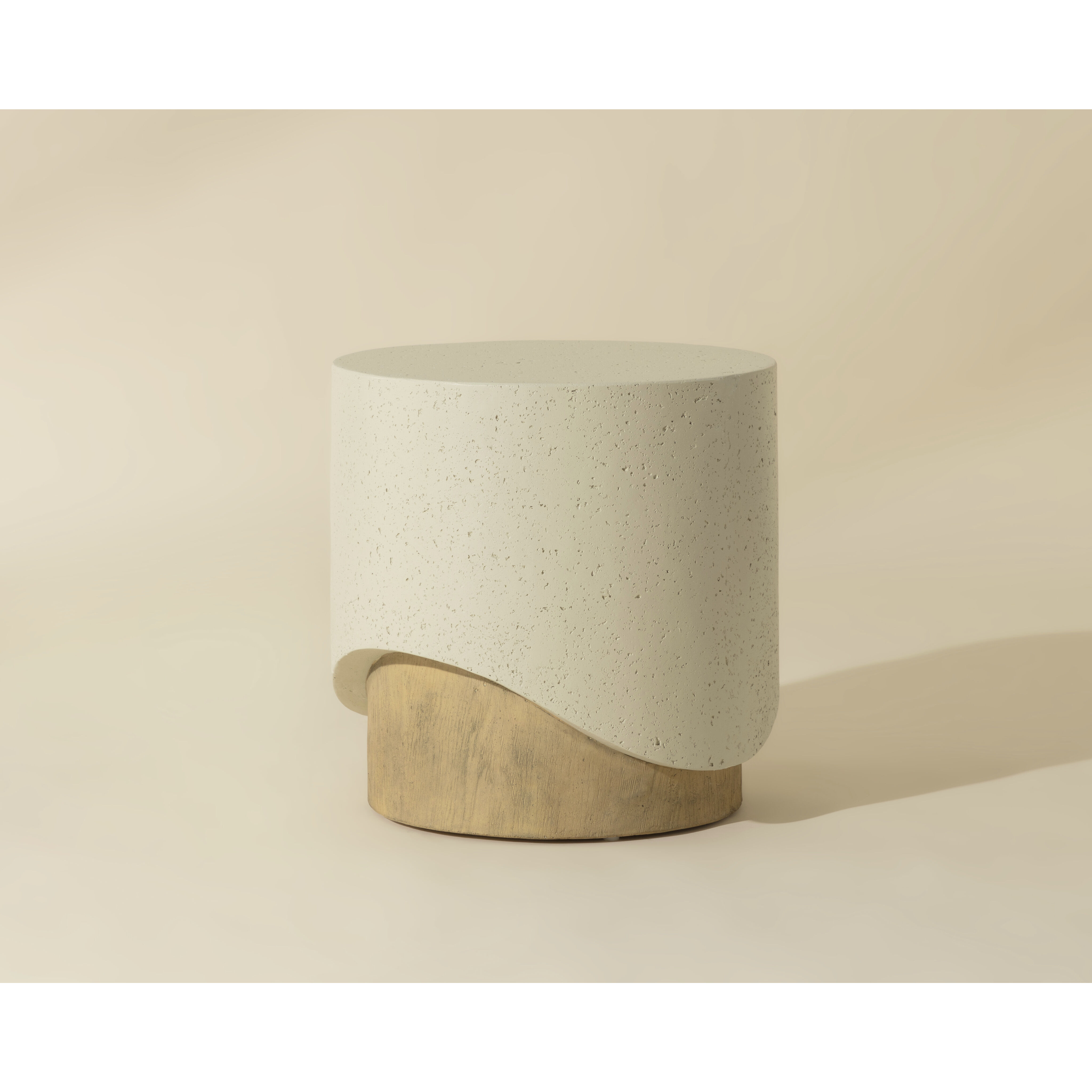 Patras 20 X 19.75 inch Cream / Light Brown Outdoor End Table